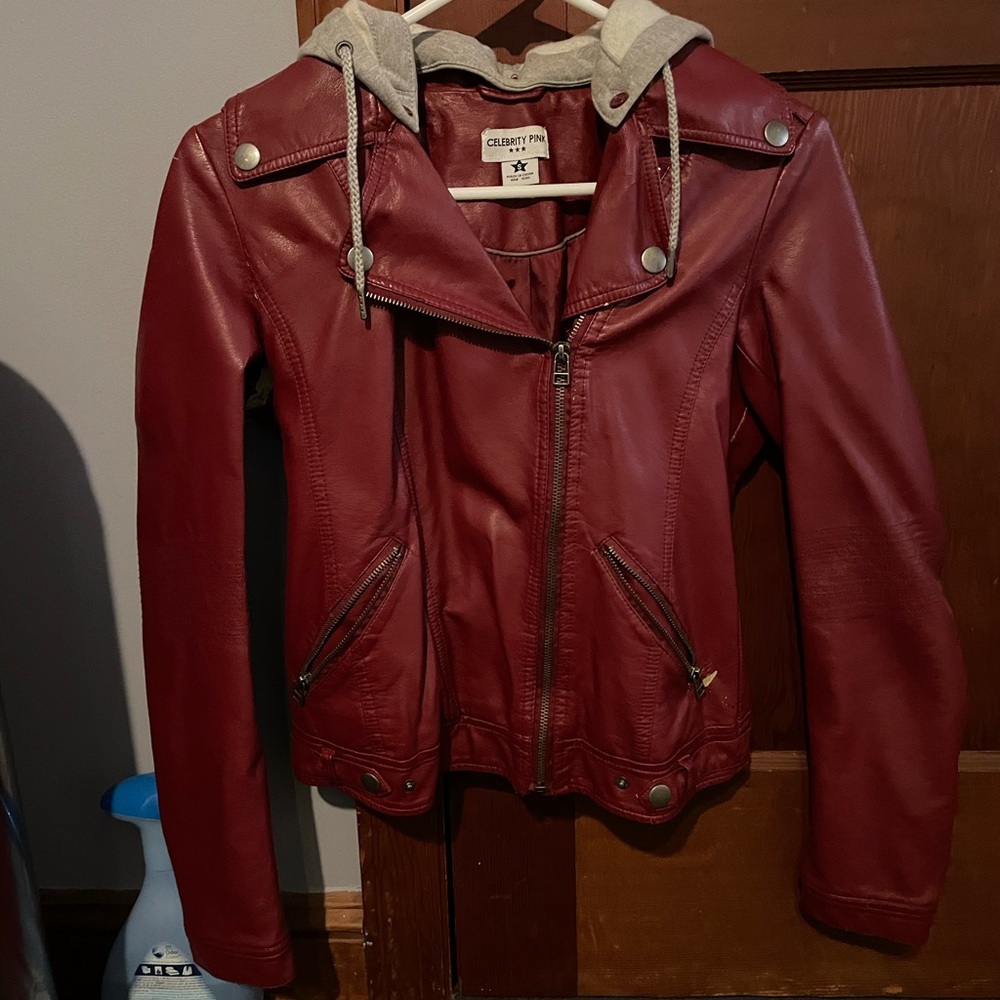Red leather jacket